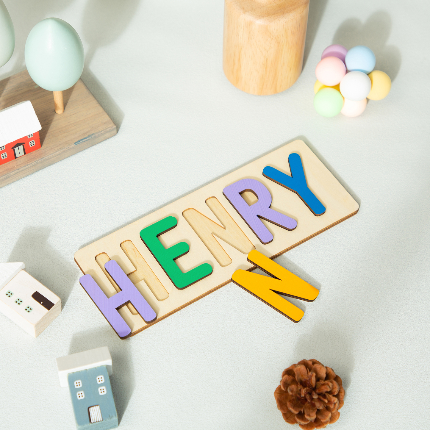 Personalised Kid's Wooden Name Alphabet Puzzle Toy for Toddlers Early Learning Child Toy-Jessemade AU