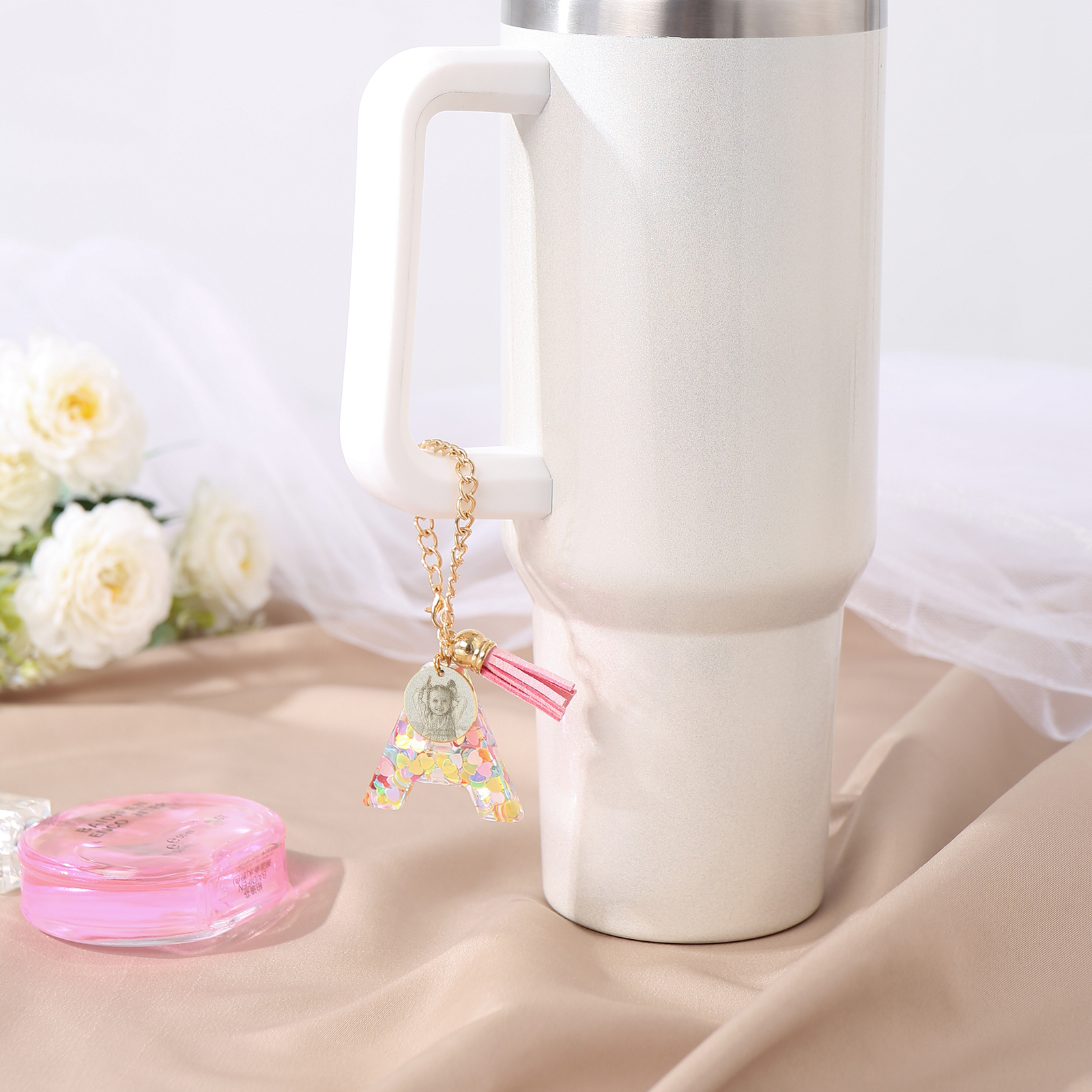 Personalised 26 Letters Pendant Custom 1 Photo Hanging Ornament Back-to-School Gift for Girls-Jessemade AU