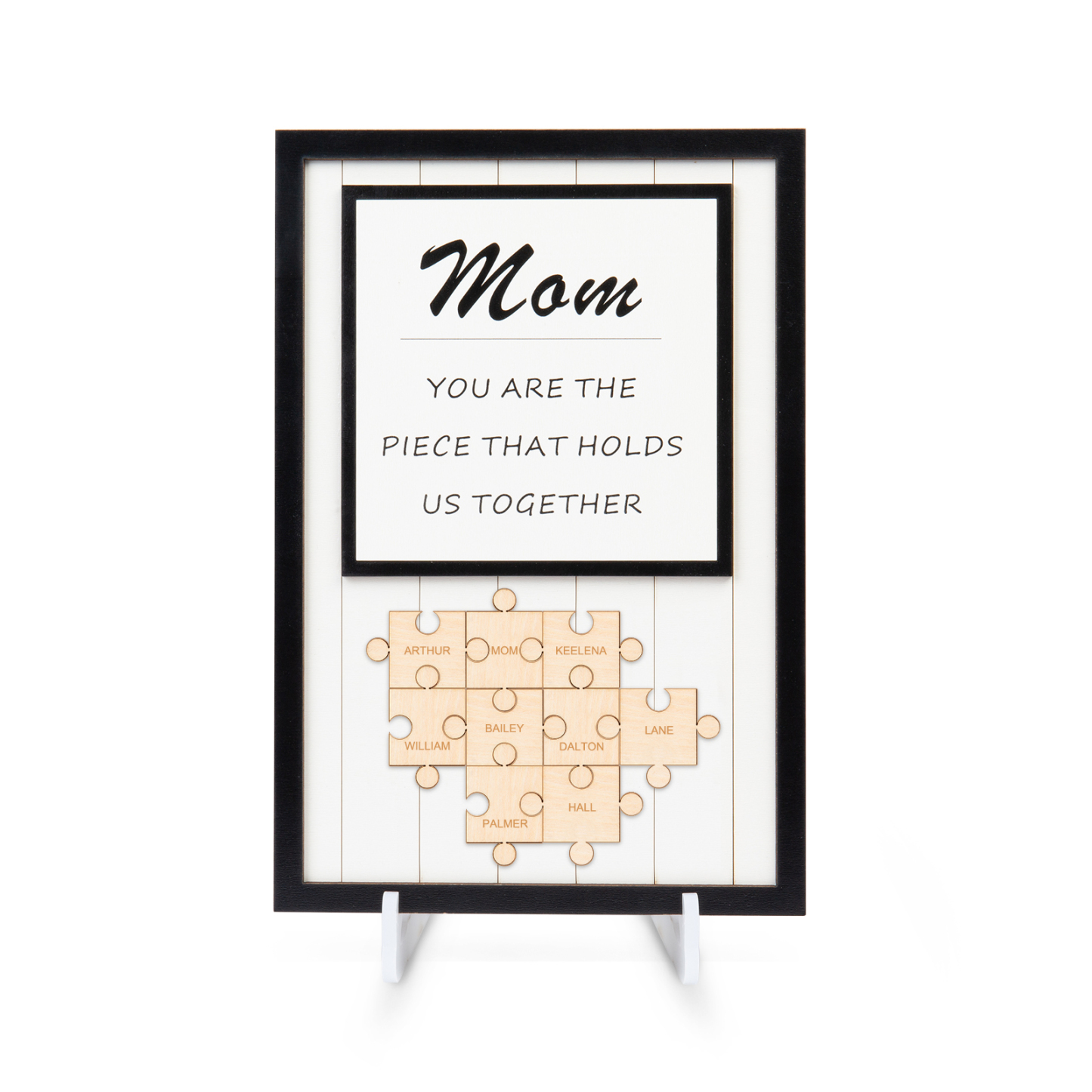 Mother's Day Gifts Mom Puzzle Sign Personalised 9 Names Wooden Sign -You Are the Piece that Holds Us Together-Jessemade AU