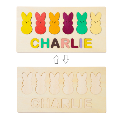 Jessemade Cute Bunnies Name Puzzles Personalised Easter Gift for Toddlers Children Gifts-Jessemade AU