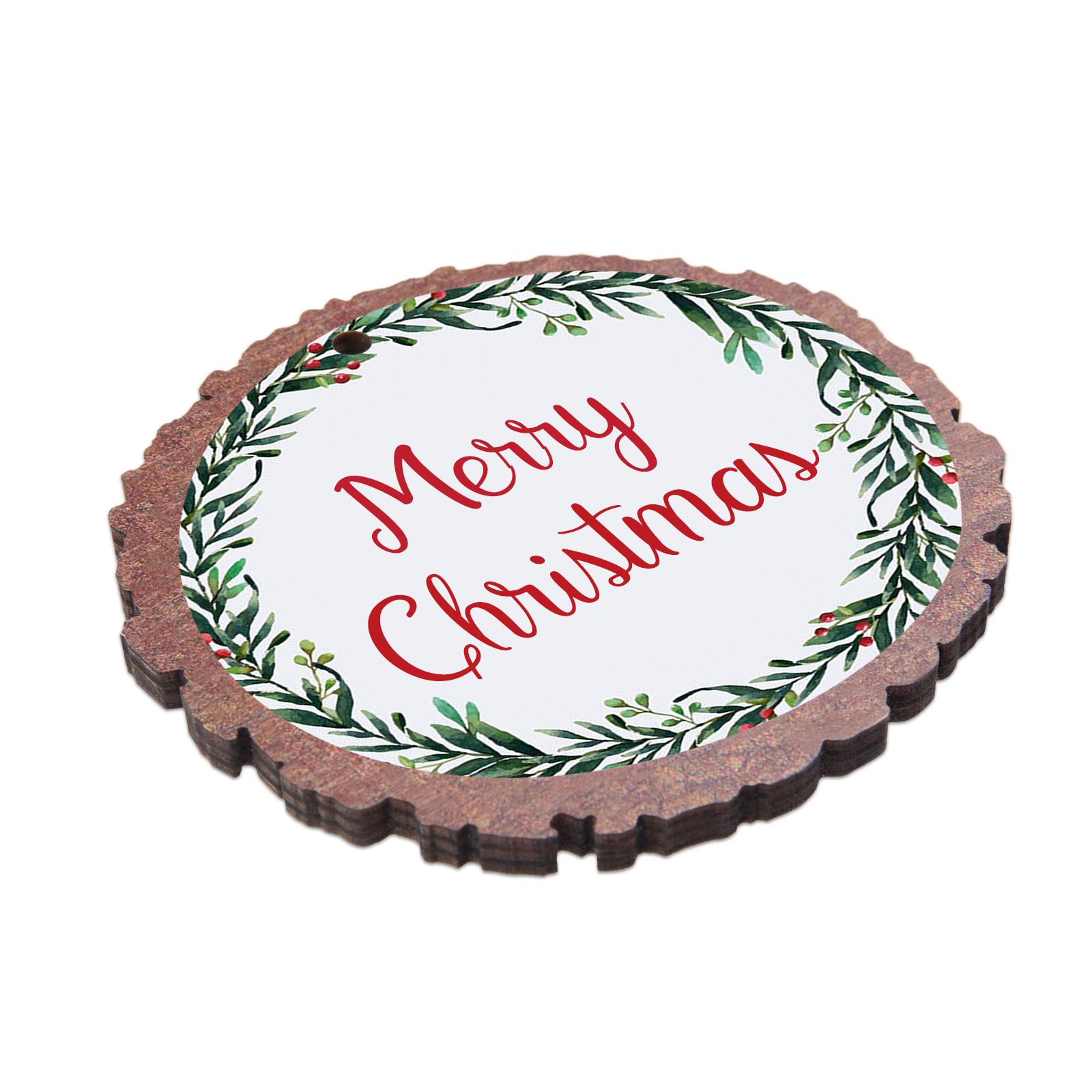 Christmas Round Ornament Custom Photo Wooden Family Ornament-Jessemade AU