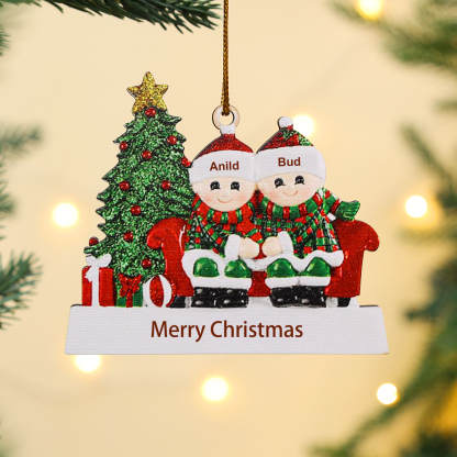 3 Names - Personalised Wooden Christmas Ornaments Customised Text & Name Xmas Decor Gifts for Family-Jessemade AU