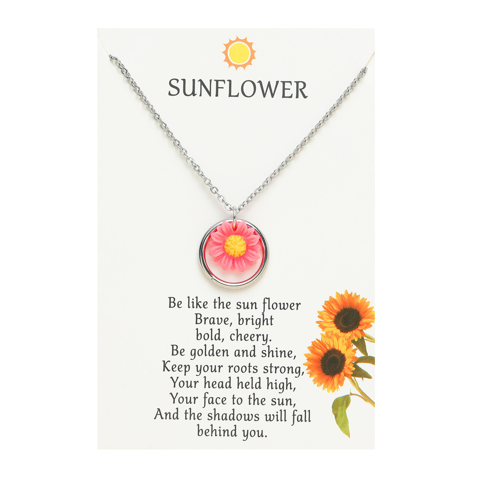 Sunflower Necklace Adjustable Best Friend Gift for Her-Jessemade AU