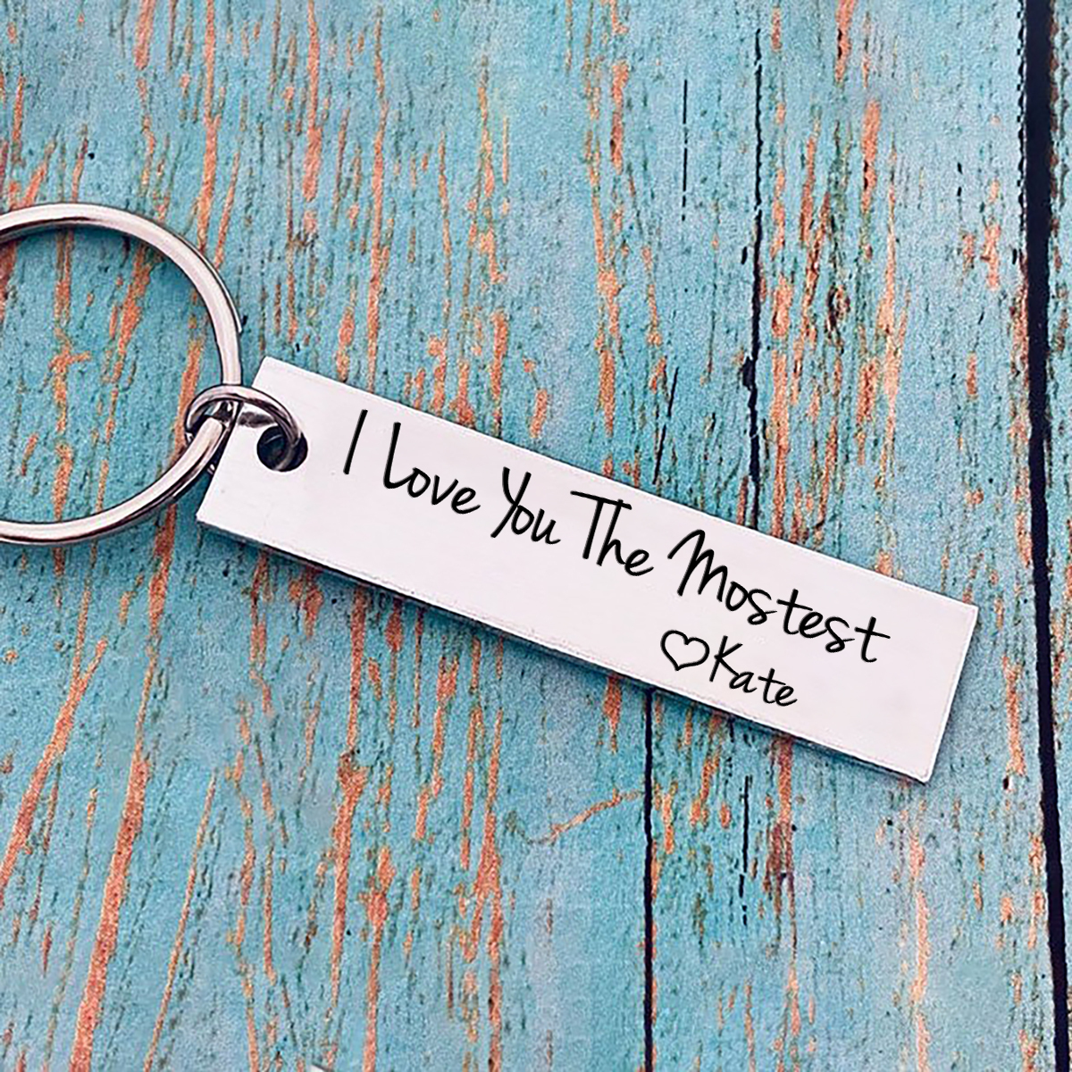 Personalised Couple Keychain Custom Name Keyring "I Love You The Mostest" Gifts for Loved Ones-Jessemade AU