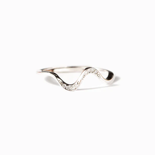 For Daughter-S925 Highs and Lows Minimalist Wave Ring-Jessemade AU