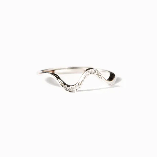 For Daughter-S925 Highs and Lows Minimalist Wave Ring-Jessemade AU