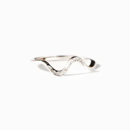 For Daughter-S925 Highs and Lows Minimalist Wave Ring-Jessemade AU