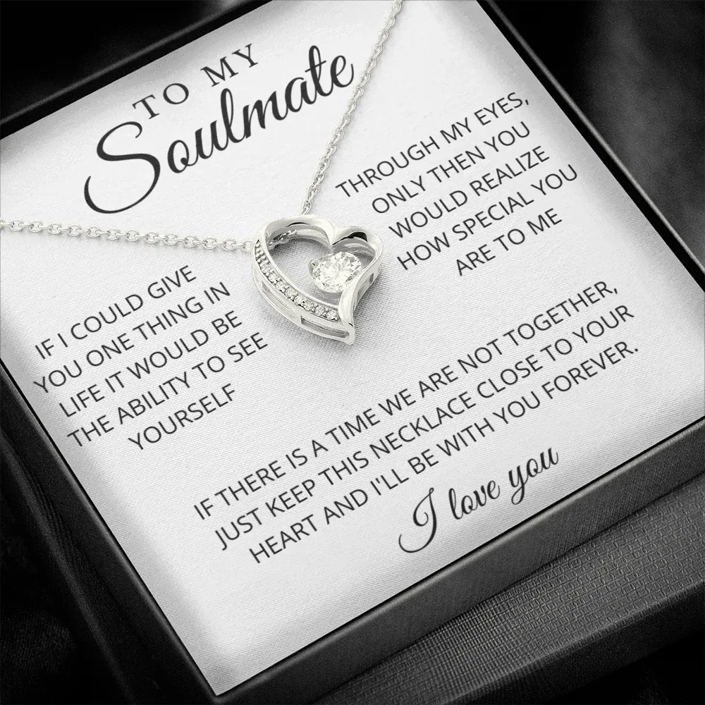 To My Soulmate, Heart Necklace "I will always love you" Inspirational Gifts for Lover-Jessemade AU
