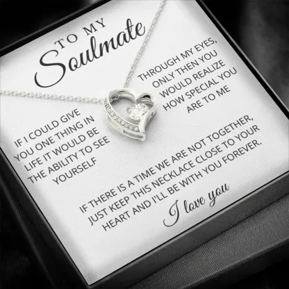To My Soulmate, Heart Necklace "I will always love you" Inspirational Gifts for Lover-Jessemade AU