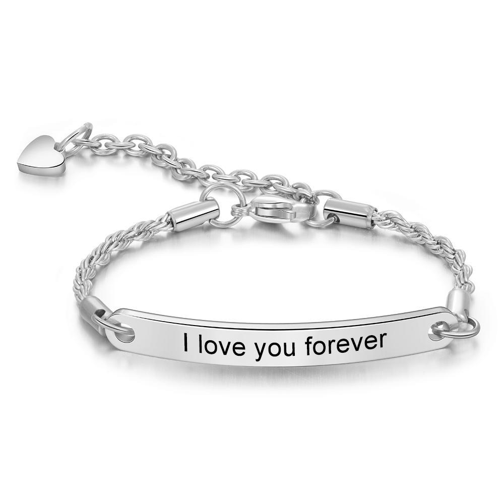 Adjustable Engraving Name Or Text Tiny Bracelet-Jessemade AU