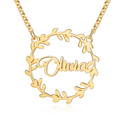 Christmas Wreath Name Necklace Personalised 1-4 Name Necklaces-Jessemade AU