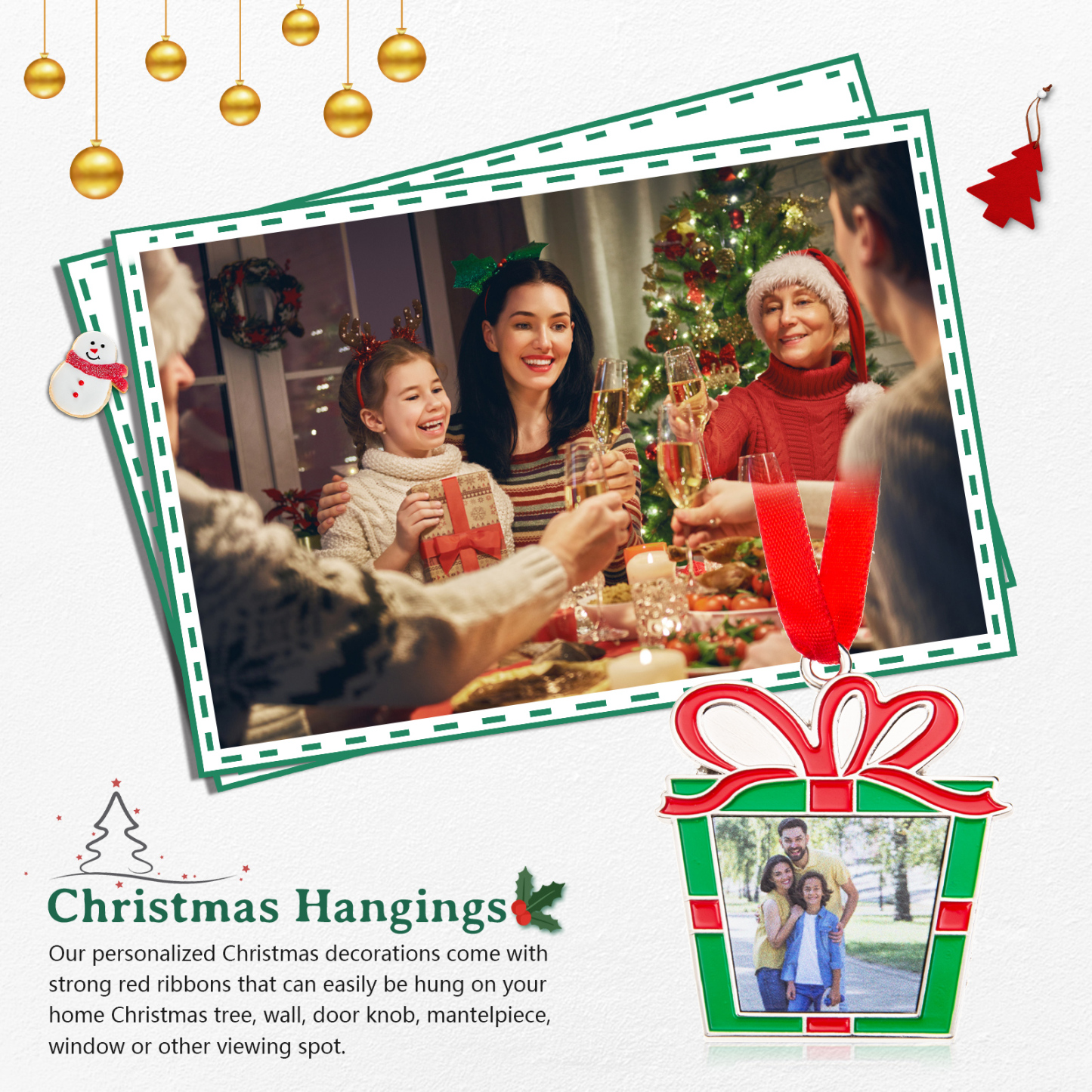 Personalised Photo Christmas Ornament Custom photos Gifts for Family-Jessemade AU