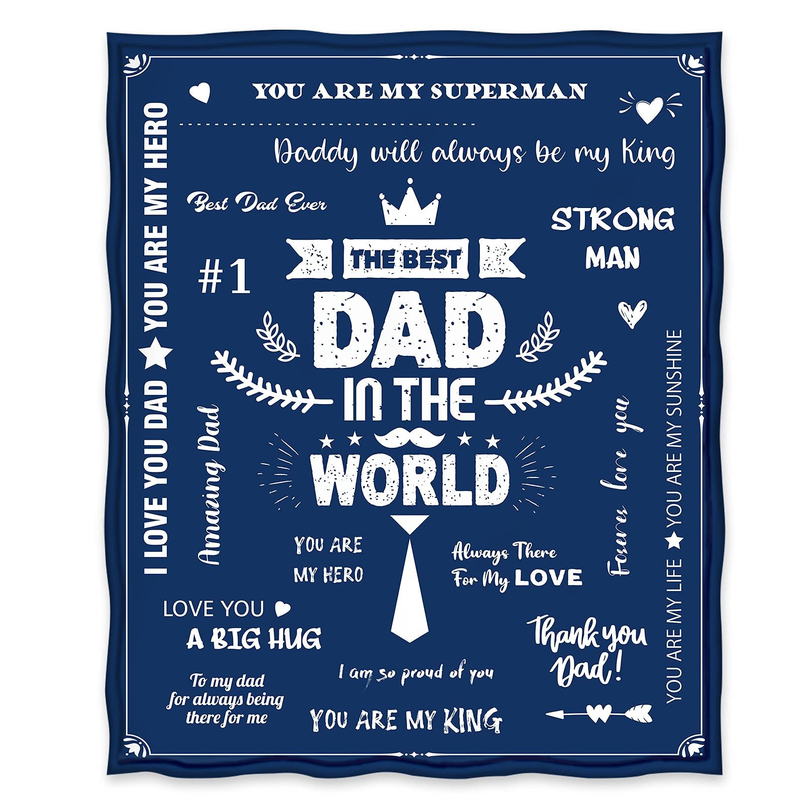 The Best Dad In The World Soft and Comfortable Flannel Fleece blanket Gift for My Father-Jessemade AU