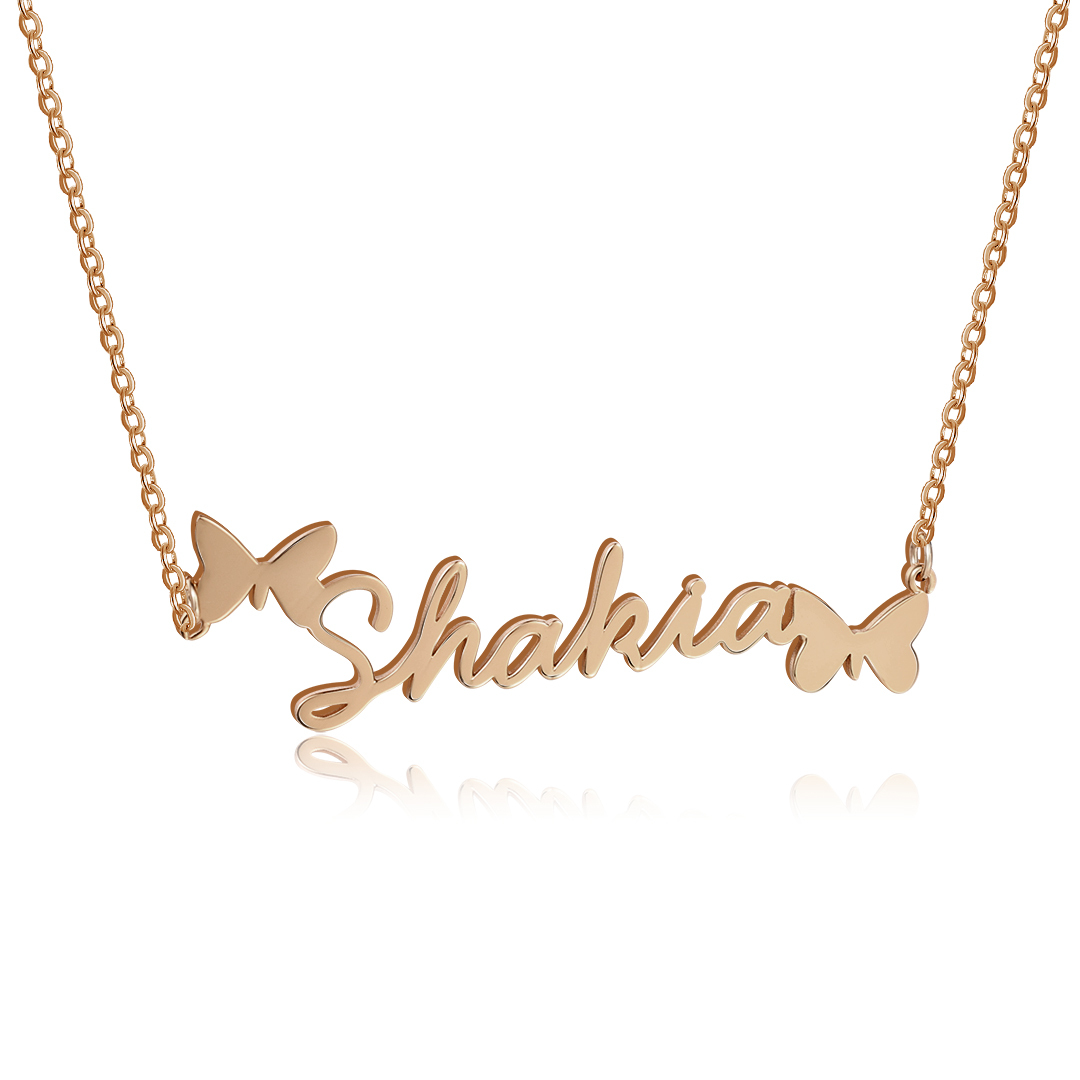 Personalised Butterfly Necklace Custom 1 Name Necklace Gift For Women-Jessemade AU
