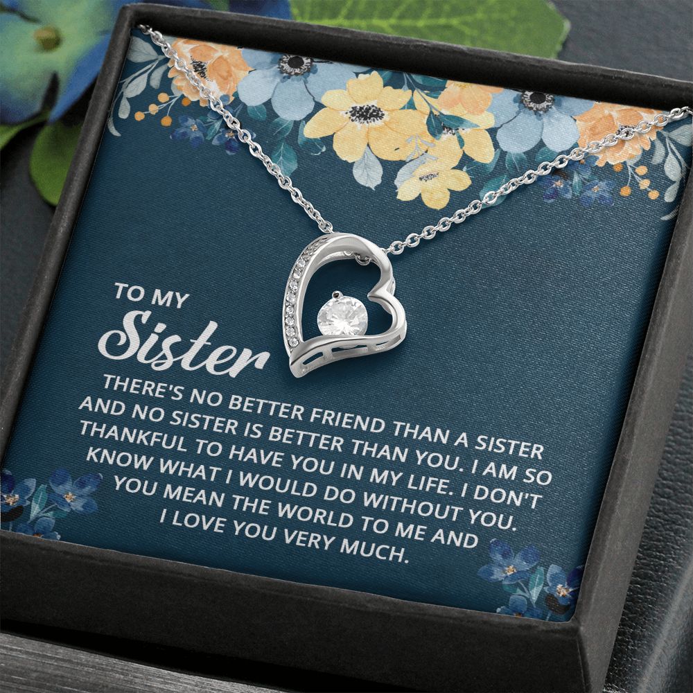 To My Sister Heart Necklace Birthday Gift for Sister - There's No Better Friend Than A Sister-Jessemade AU