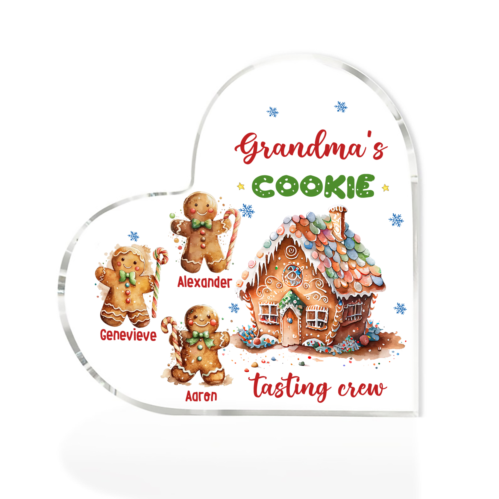 Acrylic Heart Keepsake Customised 4 Names Christmas Decor Personalised Gifts for Grandma Mum-Jessemade AU