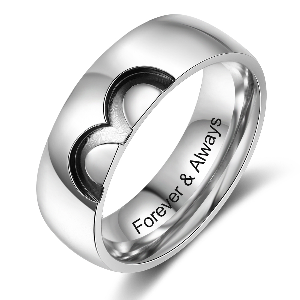 Personalised Couple Ring Engrave Love Message Matching Rings Gift for Couple Friends BBF-Jessemade AU