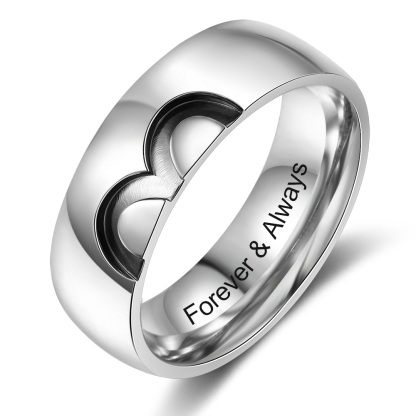 Personalised Couple Ring Engrave Love Message Matching Rings Gift for Couple Friends BBF-Jessemade AU