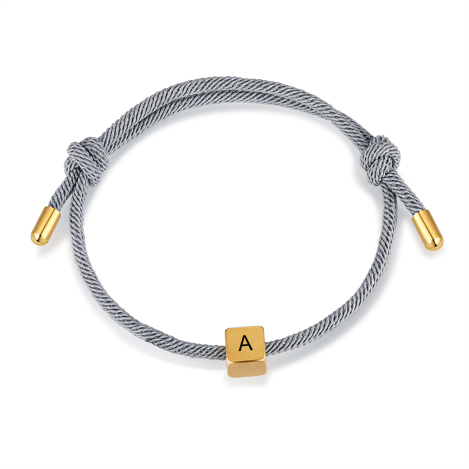 Grey Couple's Bracelet Custom Letter Engraved Beads Stainless Steel Bracelet Personalised Gift for Him/Her-Jessemade AU