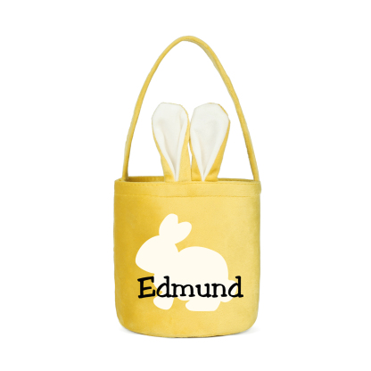 Personalised Bunny Tote Bag Customised with Name Bunny Basket Bucket Bag Easter Gifts-Jessemade AU