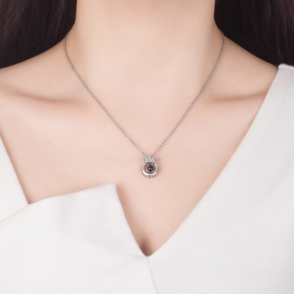 Personalised 100 Languages Projection Necklace Engraved  " I LOVE YOU" Heart Necklace Gifts For Her-Jessemade AU