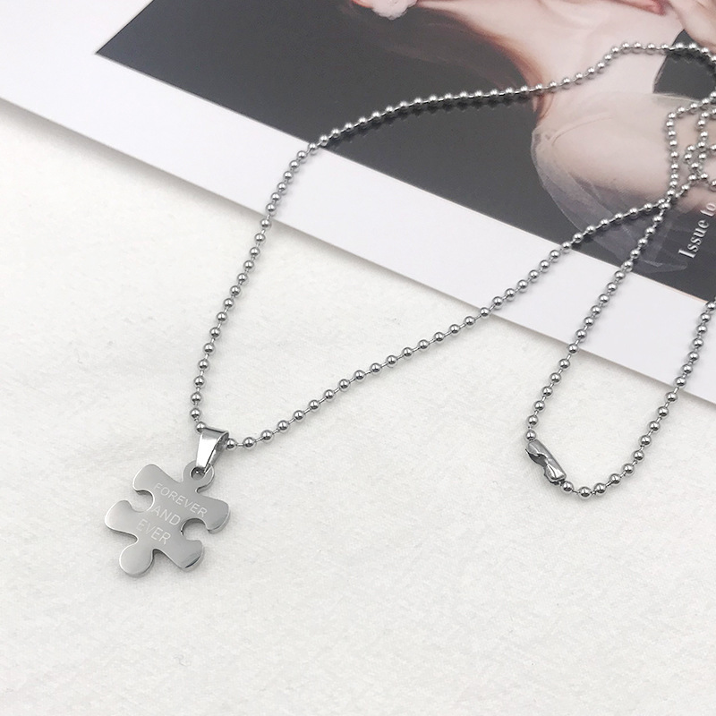 The Love Between Us Will Be Forever And Ever, Couple Matching Necklace Puzzle Necklace Valentine's Day Gifts for Women Men-Jessemade AU