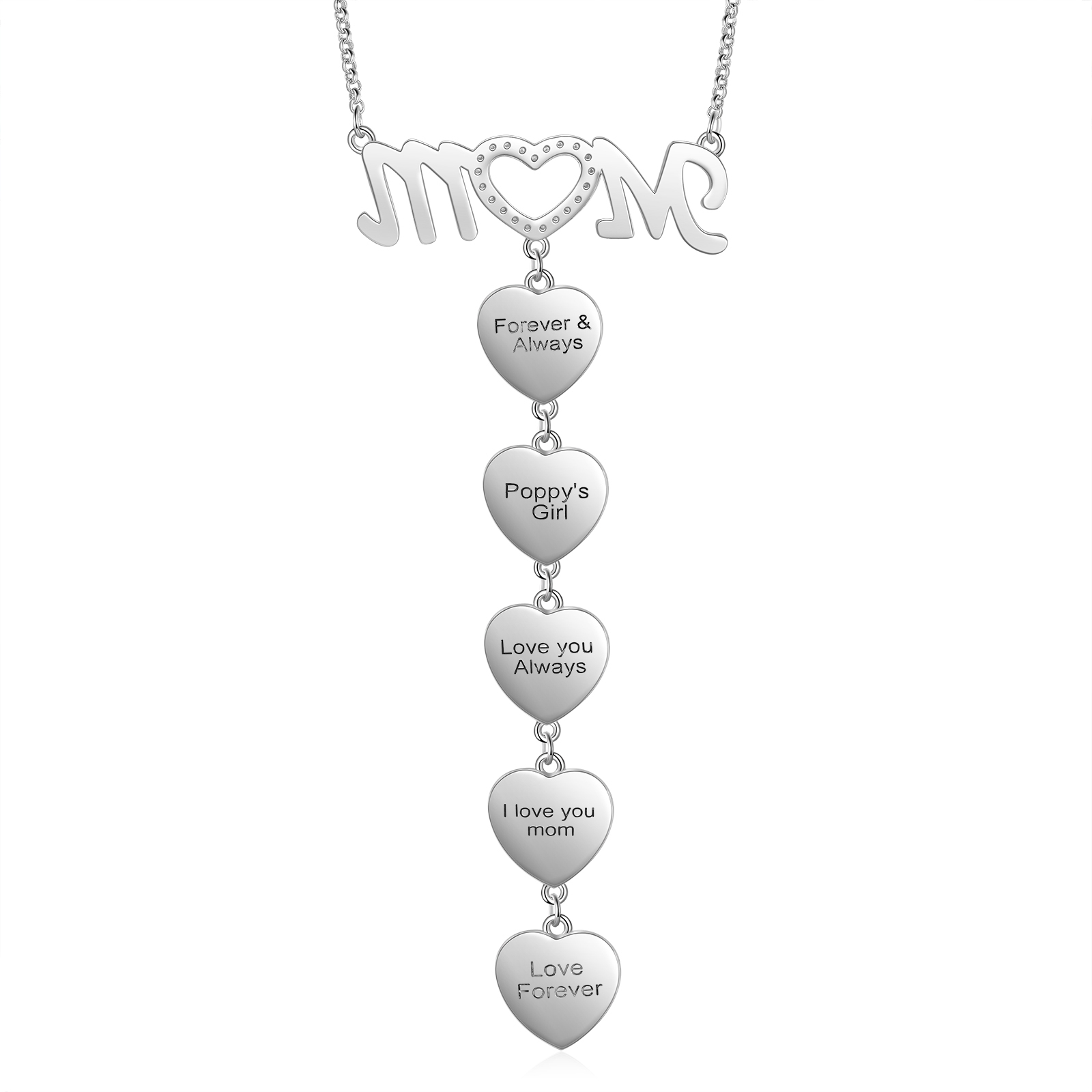 Mother's Day Gifts Personalised Mom Necklace Custom 5 Photos Heart Necklace for Mom-Jessemade AU