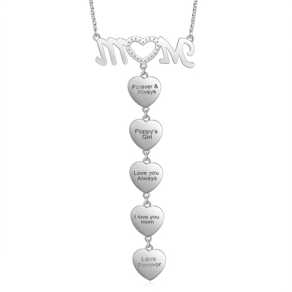 Mother's Day Gifts Personalised Mom Necklace Custom 5 Photos Heart Necklace for Mom-Jessemade AU