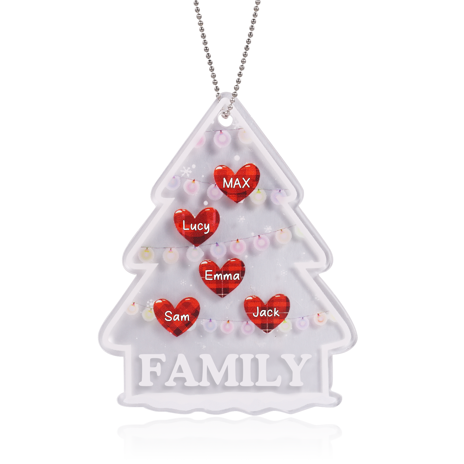 5 Names - Personalised Acrylic Christmas Ornaments Customised Text & Name Xmas Pendant Gifts for Family Friends-Jessemade AU
