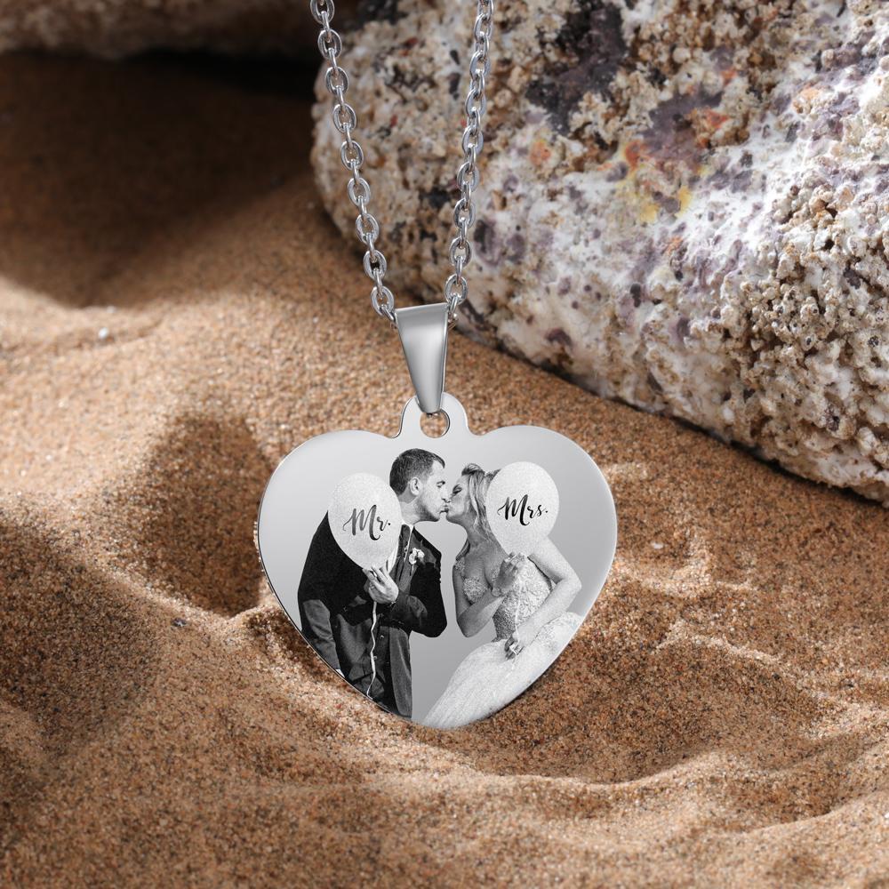 Personalised Heart Necklace Custom Photo Necklace Gifts For Her-Jessemade AU