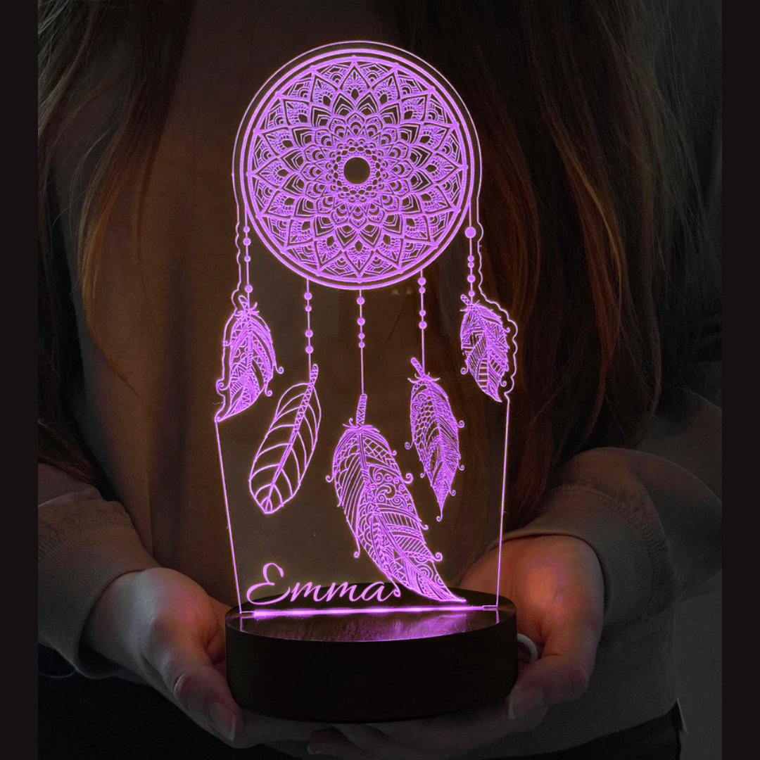 Personalised Dream Catcher Night Light Custom Name Gifts For Kids-Jessemade AU