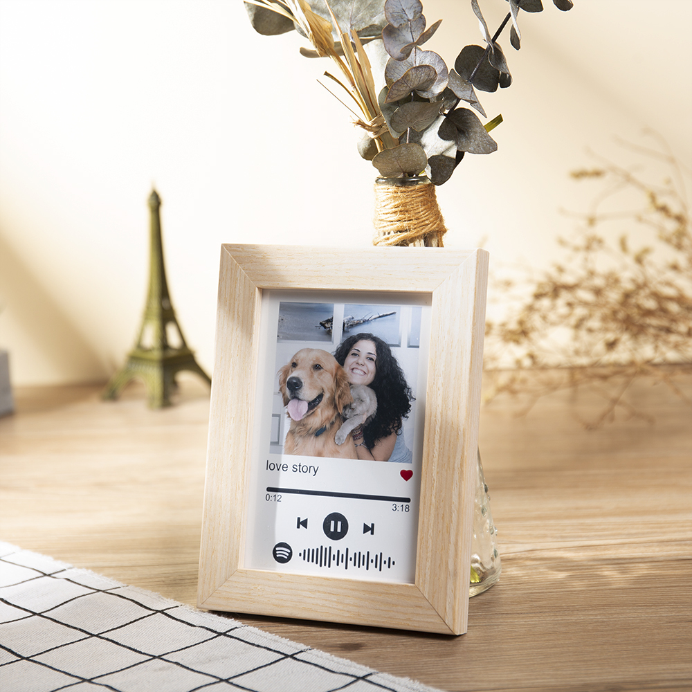 Personalised Wooden Spotify Code Photo Frame-Can Play Music-Interesting-Jessemade AU