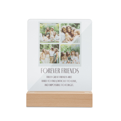 Personalised 4 Photos Night Light Engraved Wooden Lamp-Jessemade AU