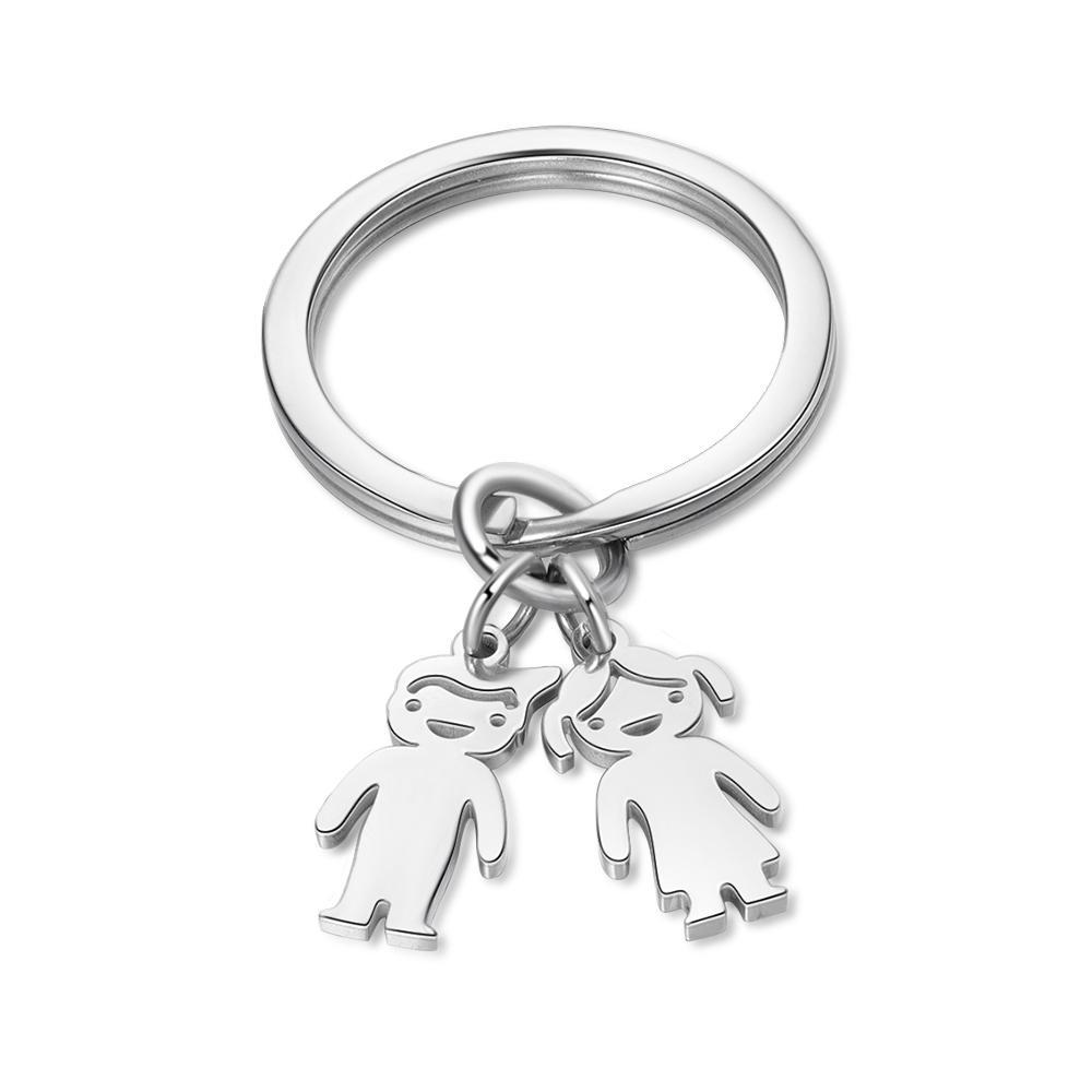 Personalised Kids Charm Keychain Custom 2 Names Key Chain Gifts For Mother-Jessemade AU
