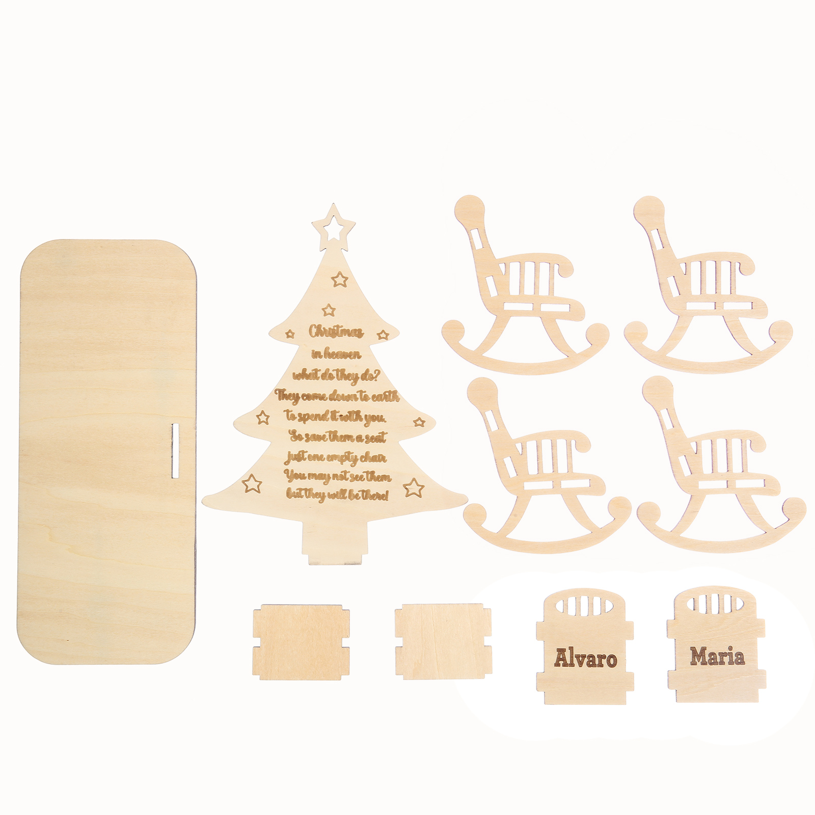 Christmas in Heaven Rocking Chair Ornament Custom 2 Names Memorial Gifts-Jessemade AU