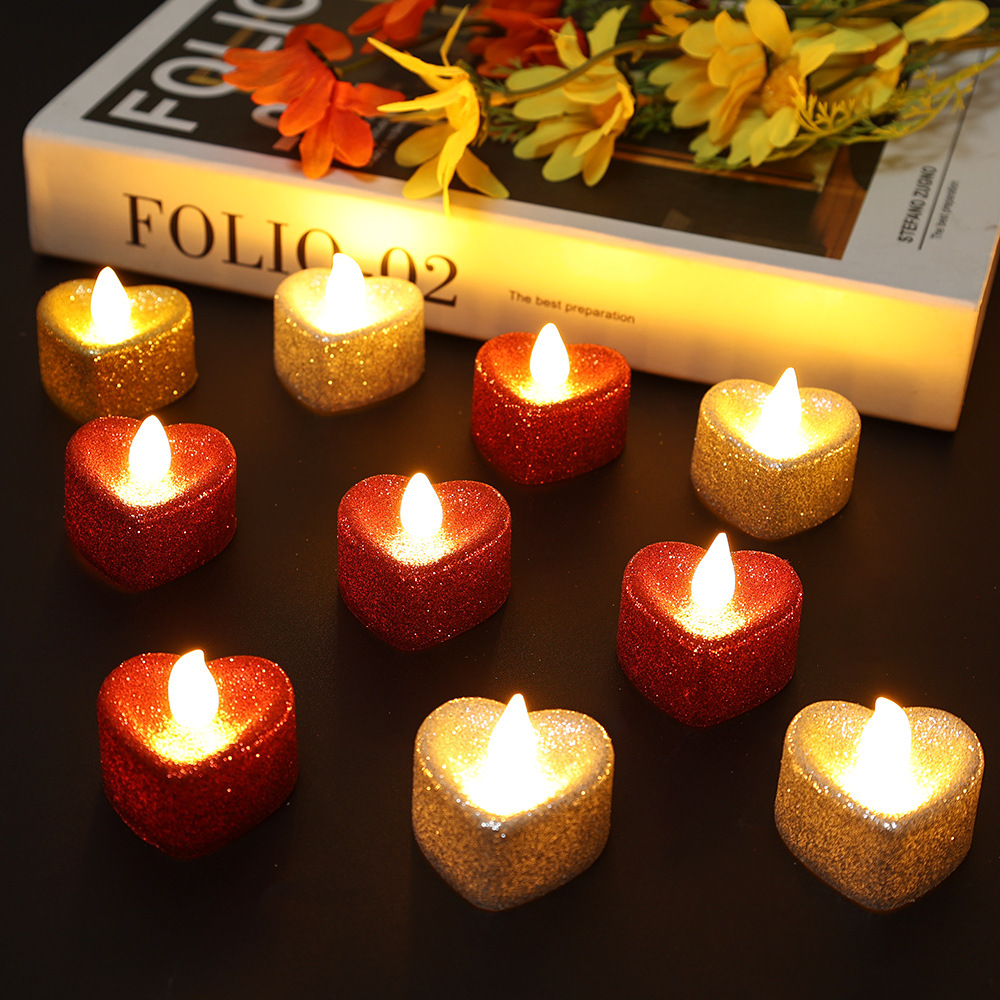 Electronic Candle Heart-Shaped Night Light LED Romantic Decorations-Jessemade AU
