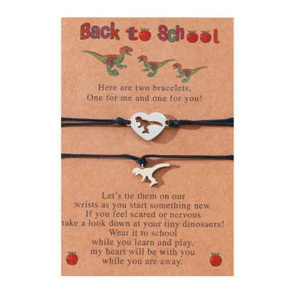 Back to School Matching Wish Dinosaur Bracelets Set for Women Teen Girls Boys-Jessemade AU