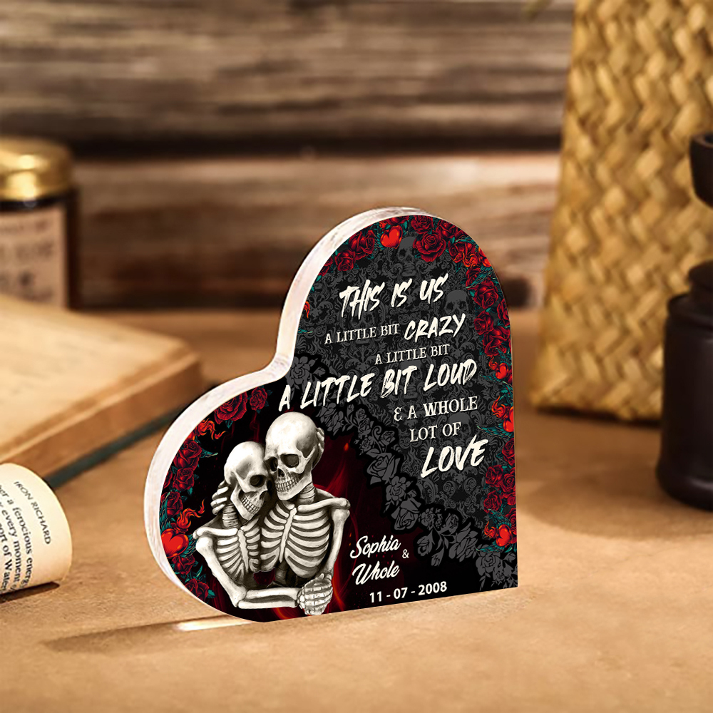 Couple Acrylic Heart Keepsake Customised 2 Names & Date Ornament Valentine's Day Gift For Couples - This Is Us, A Whole Lot Of Love-Jessemade AU