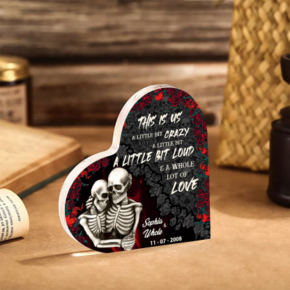 Couple Acrylic Heart Keepsake Customised 2 Names & Date Ornament Valentine's Day Gift For Couples - This Is Us, A Whole Lot Of Love-Jessemade AU