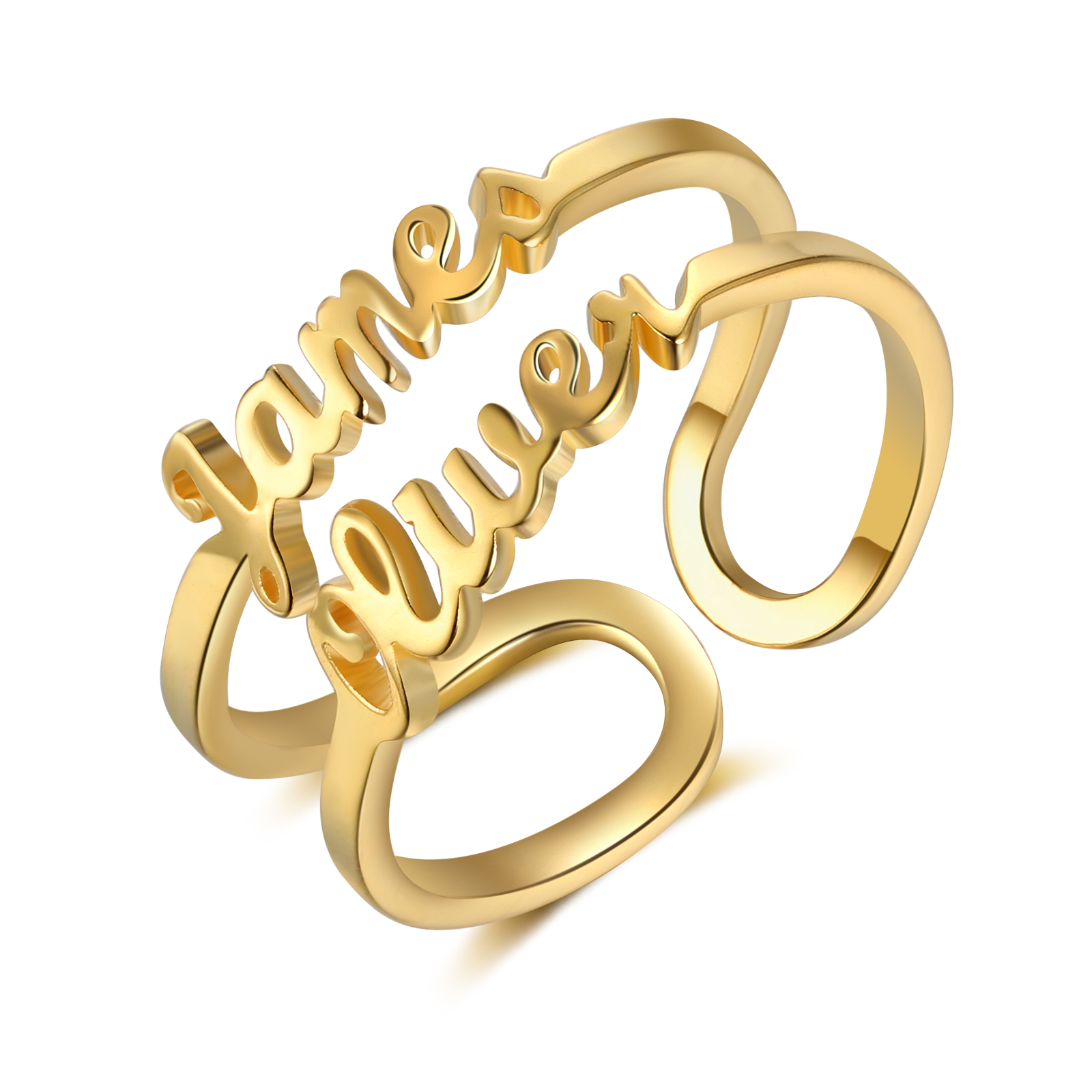 Personalised Family Name Ring Custom 2 Names Best Gift For Women