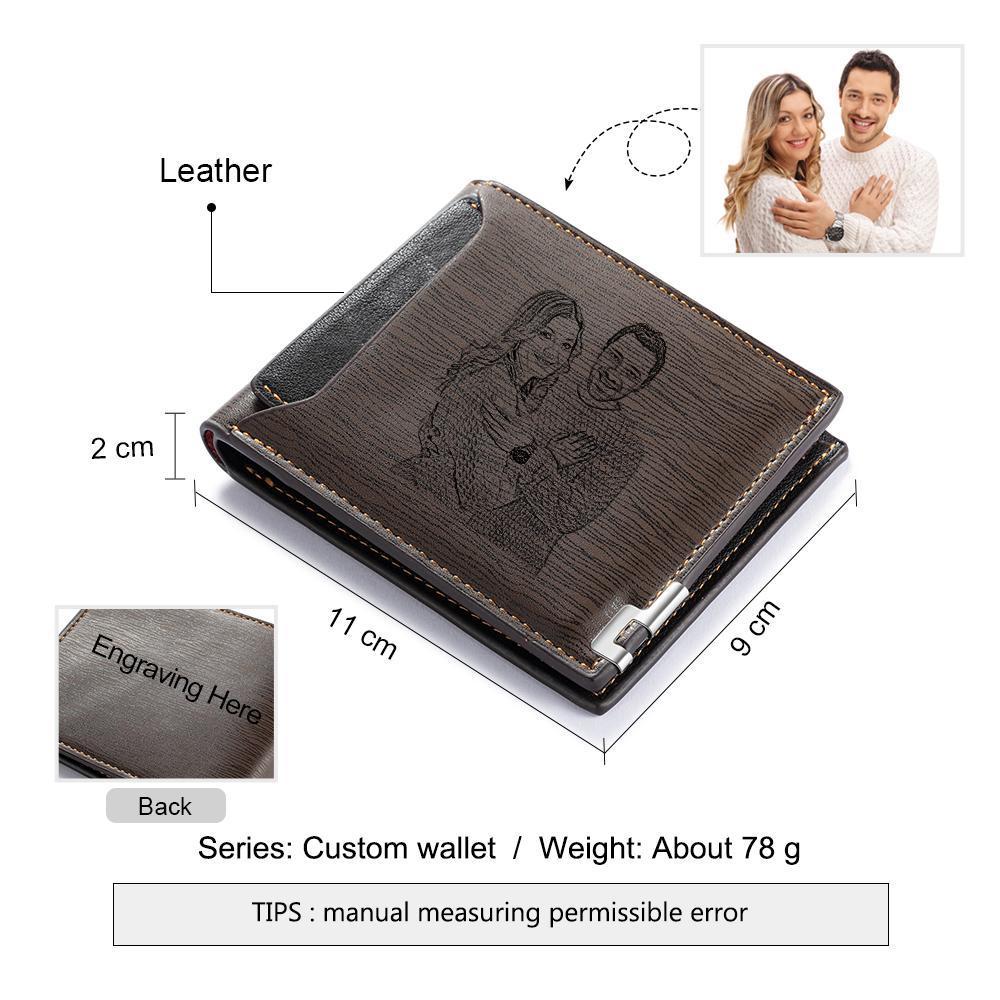 Personalised Men Wallet Custom Photo & Text Billfold Wallet Gift for Grandpa-Jessemade AU