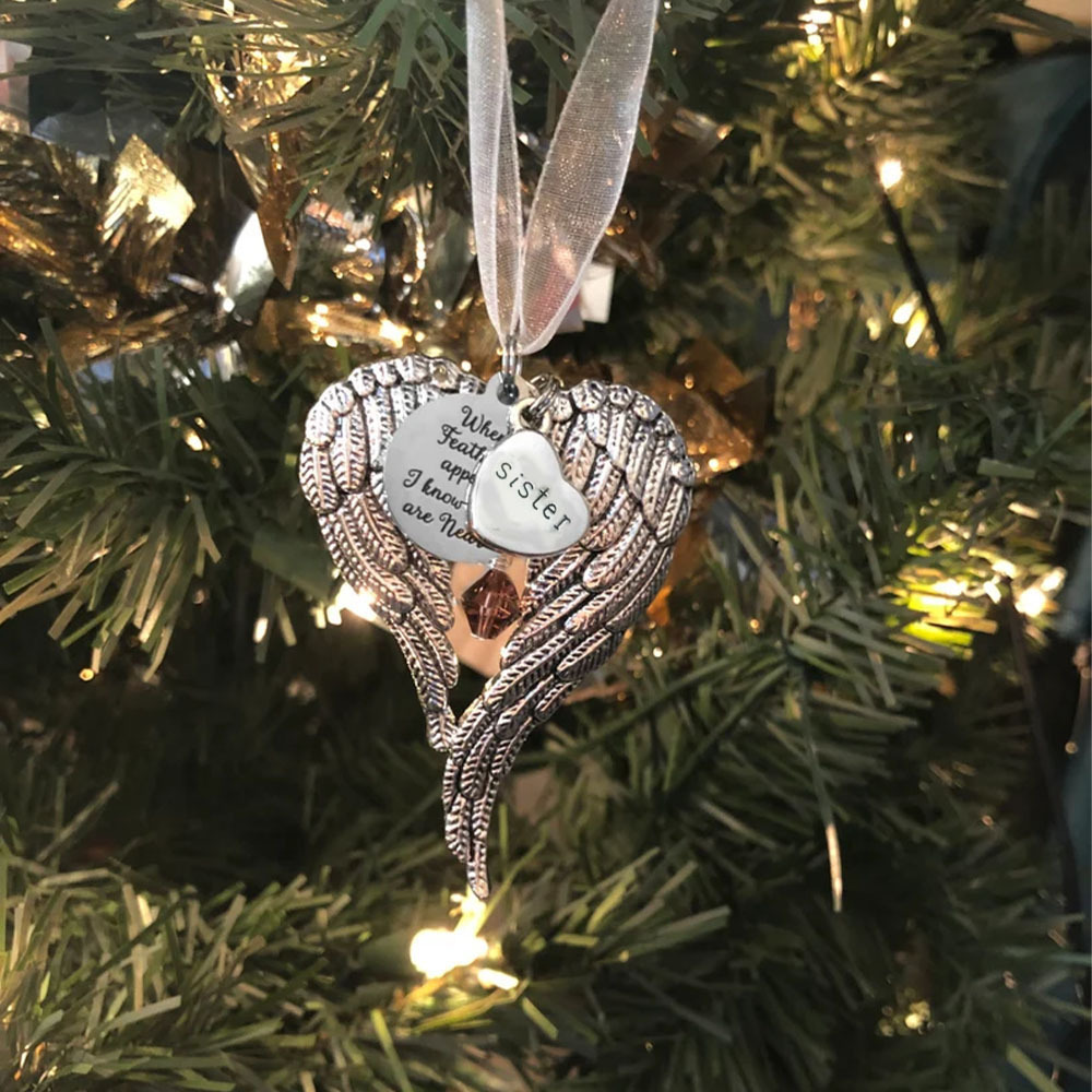Angel Wings Memorial Ornament Christmas Ornament Keepsake Gift - When Feathers Appear, I Know You Are Near-Jessemade AU