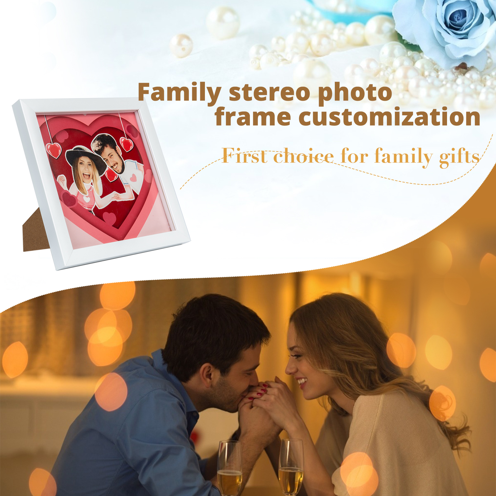 Personalised Couple Stereo Photo Frame-Jessemade AU