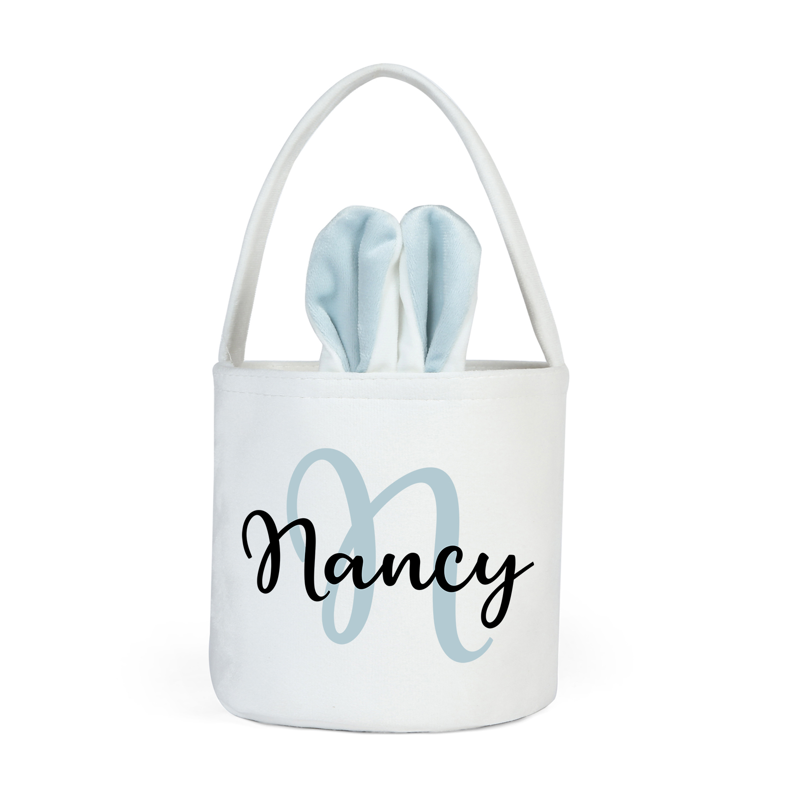 Personalised Bunny Tote Bag Customised with Name & Letter Bucket Bag Bunny Basket Easter Gifts-Jessemade AU