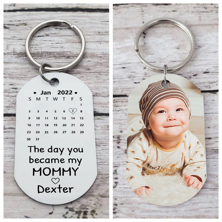 Personalised Calendar Keychain Custom Photo & Name Keychain Gifts For Daddy/Mommy/Mummy-Jessemade AU