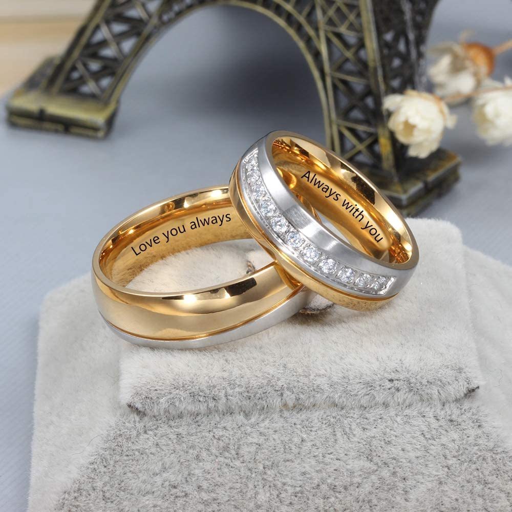 To My Man Ring Personalised Couple Ring Engrave Love Message Matching Rings Valentine's Day Gift for Him-Jessemade AU