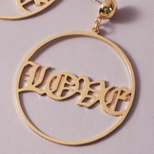 Personalised Circle Name Earring Customised Name Hoop Earrings for Her-Jessemade AU