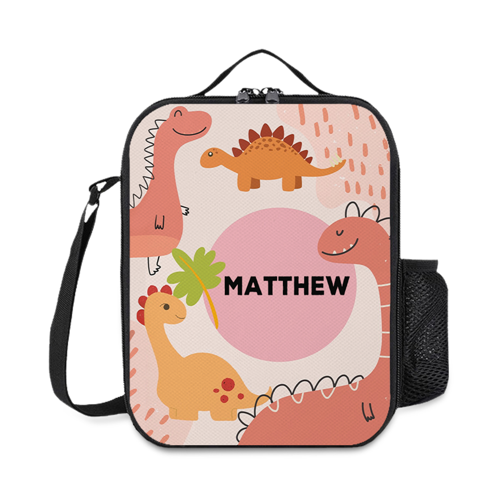 Custom Name Lunch Bag Personalised Pink Dinosaur Lunch Box Gifts for Kids-Jessemade AU