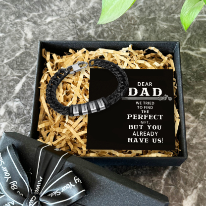 Personalised Cuban Chain Bracelet Custom 4 Names Beads Men's Bracelet-Jessemade AU