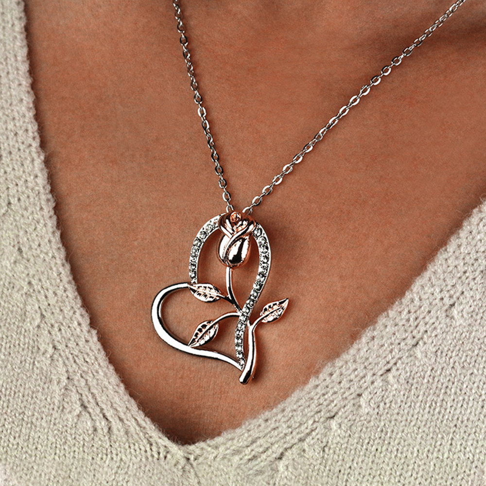 Jessemade Silver Colour Rose Necklace-Jessemade AU